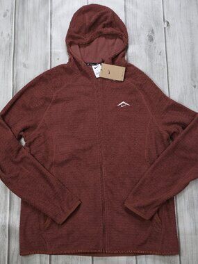 Nike Trail Men's Dri-FIT Fleece Running Jacket Red/White Men's L HV2664-010 NWT